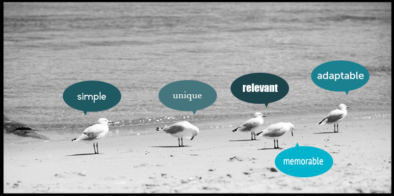 photograph of seagulls discussing the features of a well designed logo