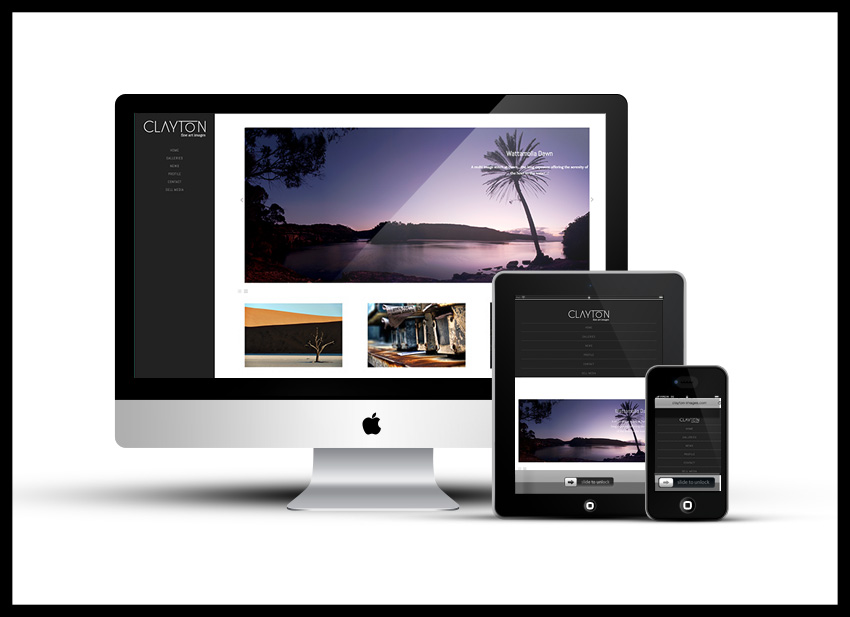 screenshot of website for clayton images